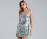 Makin' Magic Damask Sequin Mini Dress