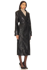 Tyra Faux Leather Trench