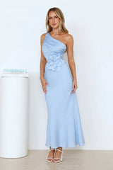Violet Oasis One Shoulder Maxi Dress Blue