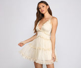 Sweet And Flirty Chiffon Mini Dress