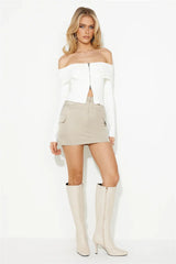 Time To Get It Ribbed Top White