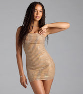 Incredible Glow Rhinestone Mini Dress