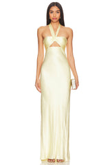 Ruffled Strapless Long Dress