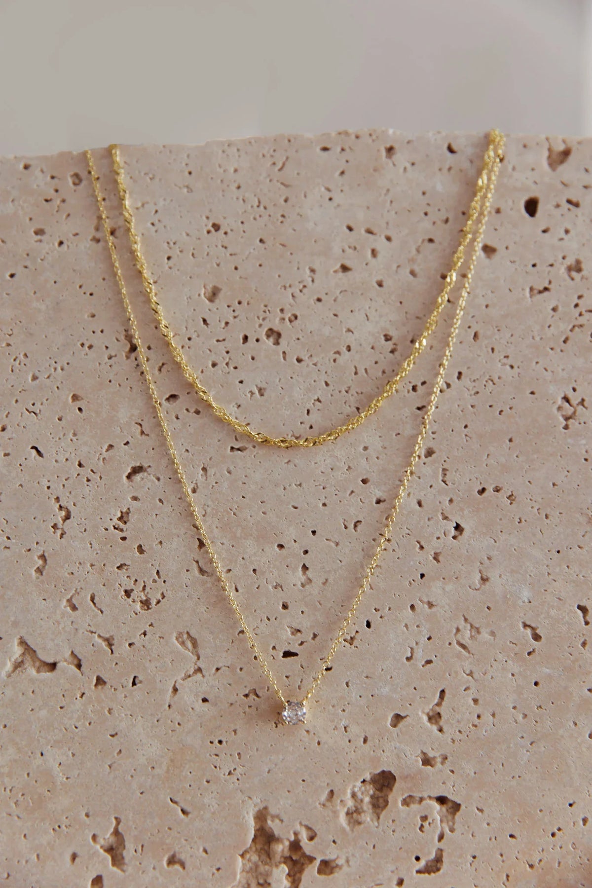 Sarai Crystal Pendant Necklace Set Gold