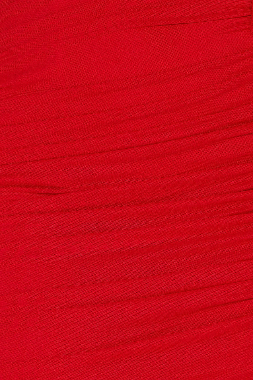 Tango Tease Strapless Mesh Mini Dress Red