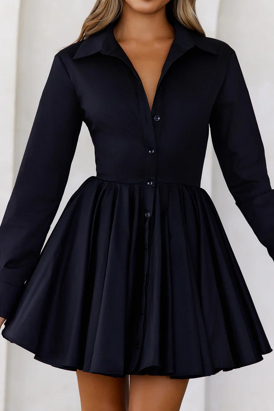 Stylish Adventures Shirt Dress Black