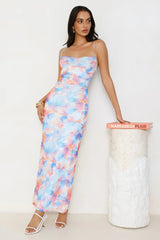 Vivid Daydream Mesh Maxi Dress Print