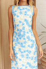 Made For You Scoop Back Maxi Dress Floral Blue